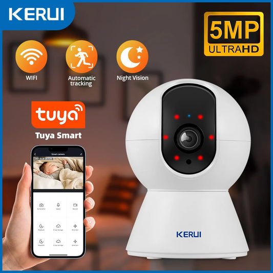 5MP Tuya Smart Mini Wifi IP Camera Indoor Wireless Home Security AI Human Detect CCTV Surveillance Camera Auto Tracking