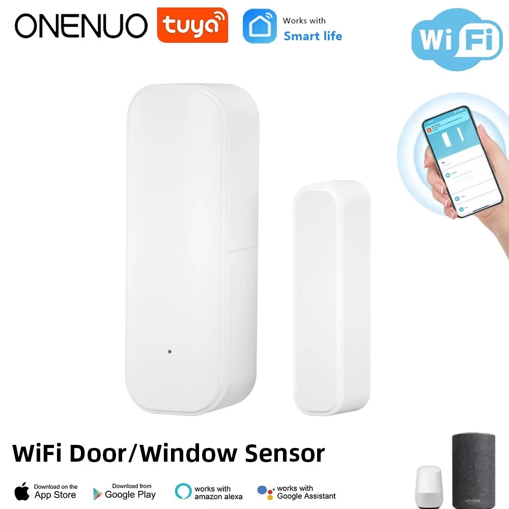 Tuya Wifi Door Sensor Window Entry Sensor Security Burglar Door Sensor Alarm Smart Life Magnetic Door Sensor Alexa Google