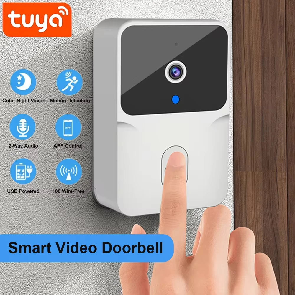 Tuya Wifi Video Doorbell Wireless HD Camera IR Alarm Security Smart Home Door Bell Wifi Intercom for Home