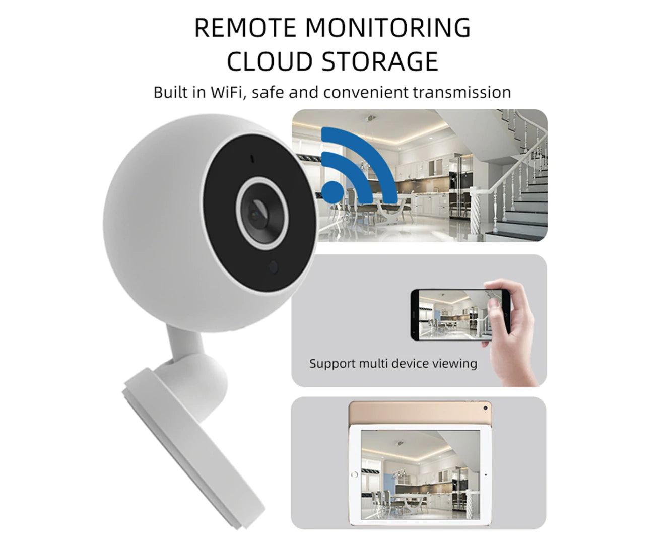 Surveillance Wifi IP Camera Remote Intercom 1080P Webcam Built-In Microphone Infrared Night Vision Wifi Surveillance Camera USB Charging