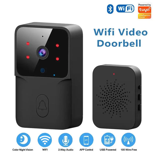 Wifi Doorbell Home Tuya Wifi Wireless Doorbell DC AC Battery Powered Camera Bell with Alexa Google Doorbell Camera