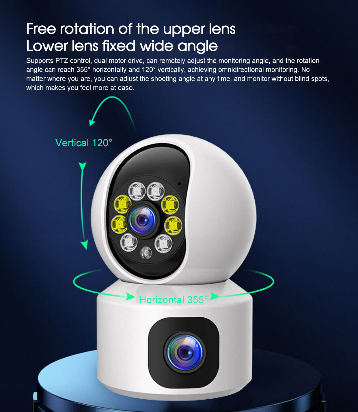 WIFI Camera 2K 4MP Dual Lens Night Vision Camera Home Security Baby IP Monitor